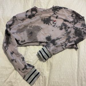 FILA cropped tie dye crewneck